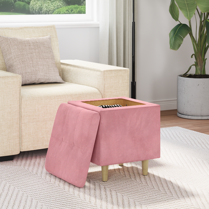 Ottoman med förvaring 40 x 40 x 45 cm Sammet