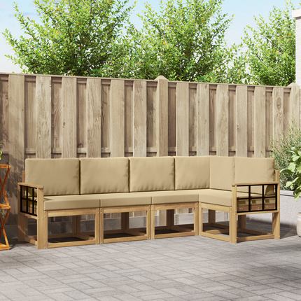 Utomhussoffset 5 st Vit och Beige