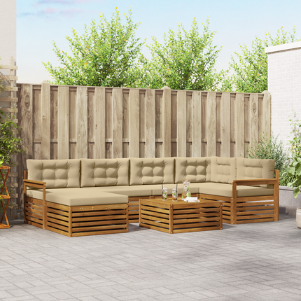 Utomhussoffset 7 st Naturlig och Beige