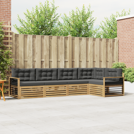 Utomhussoffset 6 st Vit och antracit Polyester