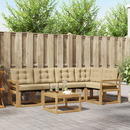 Utomhussoffset 6 st Vit och Beige
