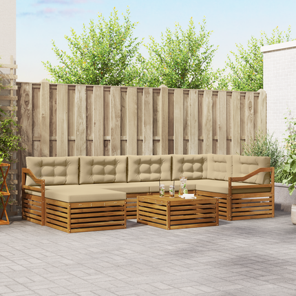 Utomhussoffset 7 st Naturlig och Beige