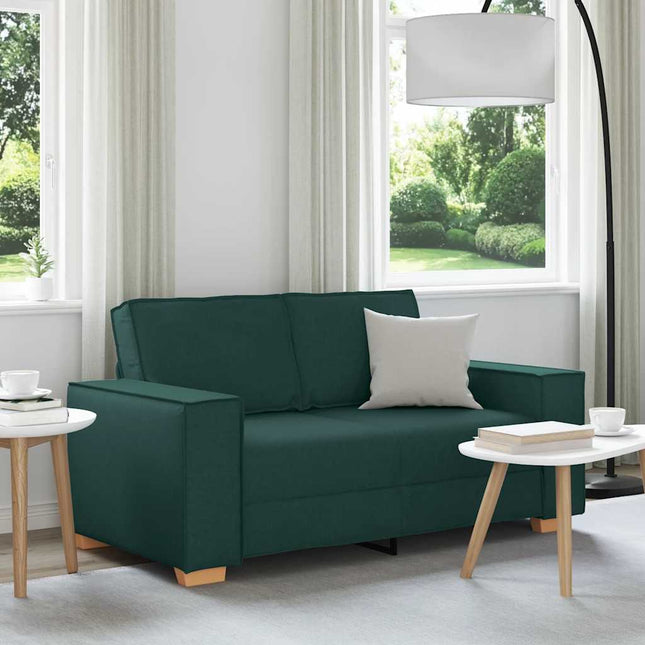 2-sitssoffa mörkgrön 160x78x84 cm tyg