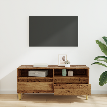 TV-skåp 100 x 34,5 x 44,5 cm Gammalt trä Konstruerat trä