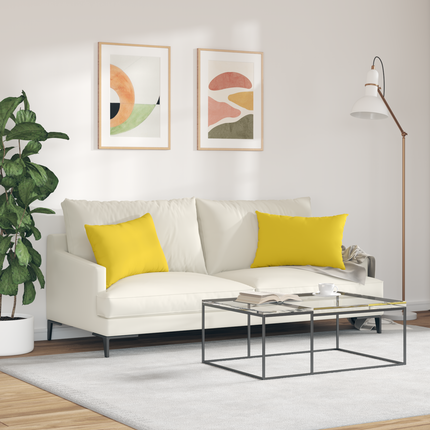 Sofakuddar 2 st tyg Ljusgul 60 x 40 cm