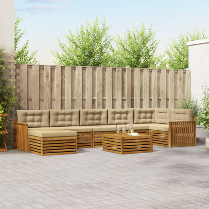 Utomhussoffset 8 st Naturlig och Beige