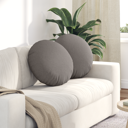 Sittkuddar 2 st tyg Taupe Ø50 x 19 cm