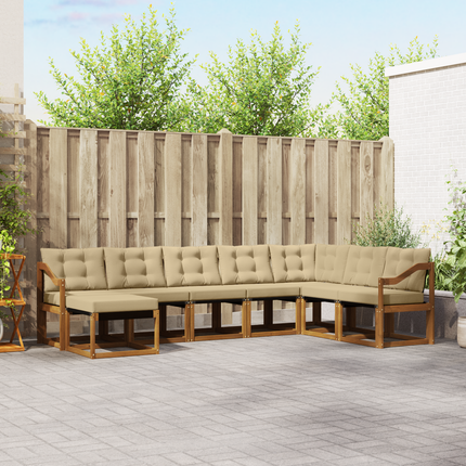 Utomhussoffset 8 st Naturlig och Beige