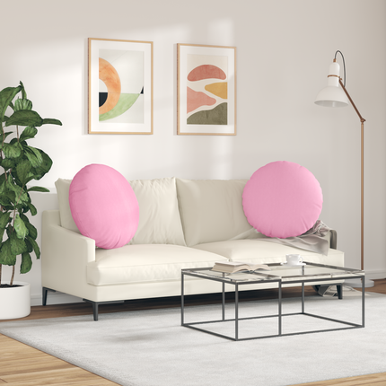 Sittkuddar 2 st tyg Rosa Ø80 x 29 cm