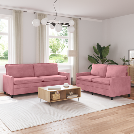 Soffset 2 st Rosa Sammet