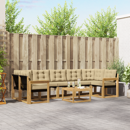 Utomhussoffset 8 st Vit och Beige