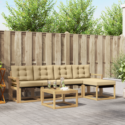 Utomhussoffset 6 st Vit och Beige
