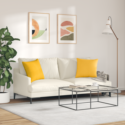 Sofakuddar 2 pcs Ljusgul 45 x 45 cm Kordread tyg