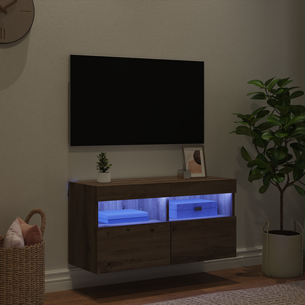 TV Vägghylla 80 x 30 x 40 cm Artisan Ek Konstruerat trä