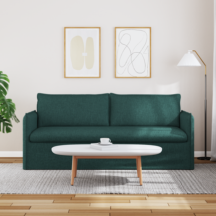 Soffa Mörkgrön 196 x 82 x 85 cm tyg