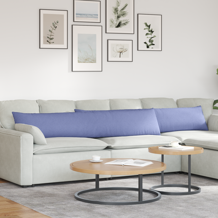 Sofakuddar 2 st tyg Jeansblå 200 x 40 cm