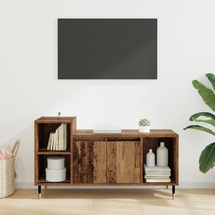 TV-skåp 100 x 35 x 55 cm Gammalt trä Konstruerat trä