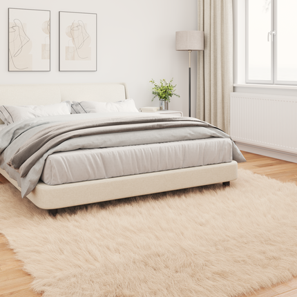 Fuskfäll matta TAFALLA Beige 200 x 200 cm Polyester