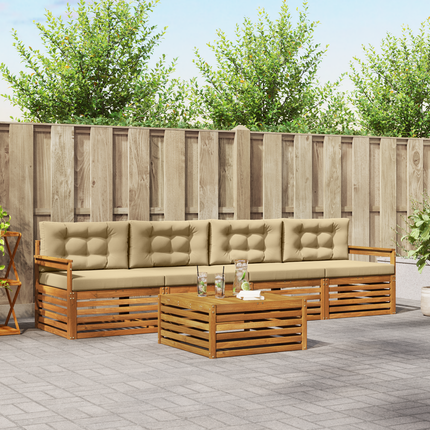 Utomhussoffset 5 st Naturlig och Beige