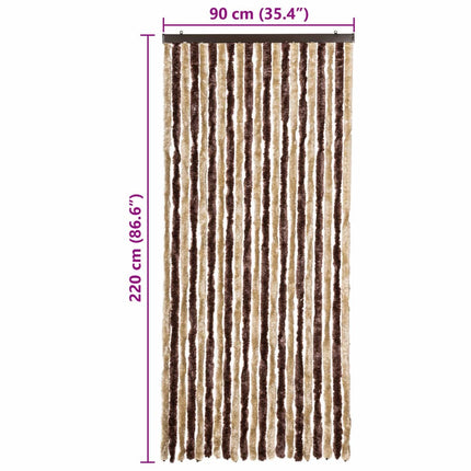 Insektsdraperi beige och ljusbrun 90x220 cm chenille