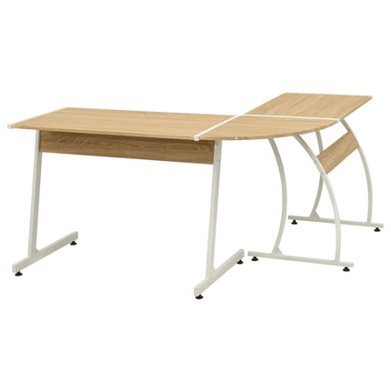 Hörnskrivbord L-formad ek