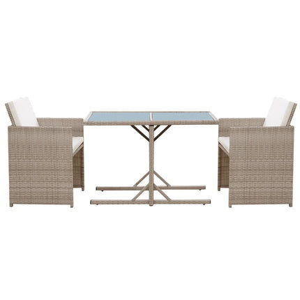 Bistrogrupp med dynor 3 delar konstrotting beige