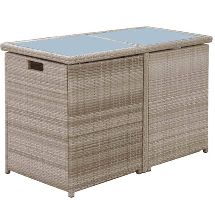Bistrogrupp med dynor 3 delar konstrotting beige