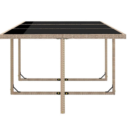 Matgrupp för trädgården med dynor 11 delar konstrotting beige