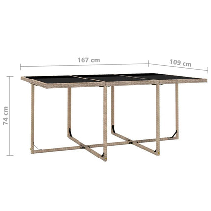 Matgrupp för trädgården med dynor 11 delar konstrotting beige