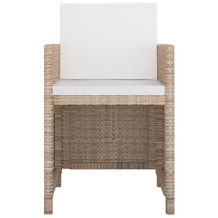 Matgrupp för trädgården med dynor 13 delar konstrotting beige
