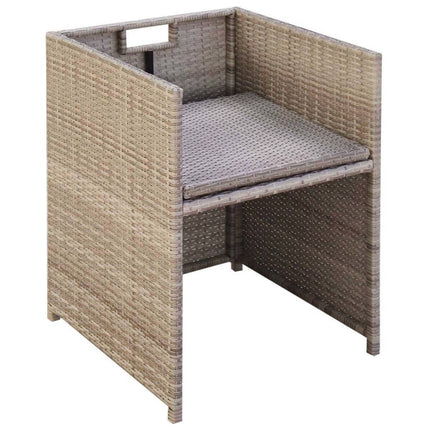 Trädgårdsstolar 2 st med dynor och kuddar konstrotting beige