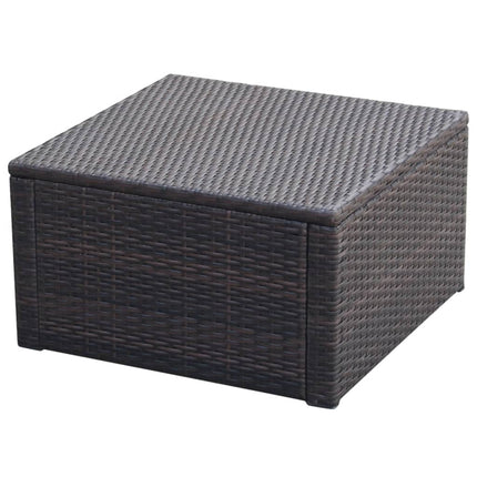 Fotpall ottoman 53x53x30 cm konstrotting brun