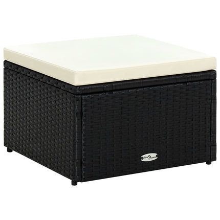 Fotpall ottoman 53x53x30 cm konstrotting svart
