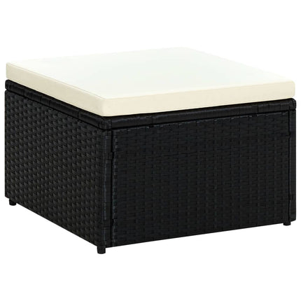 Fotpall ottoman 53x53x30 cm konstrotting svart