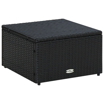Fotpall ottoman 53x53x30 cm konstrotting svart