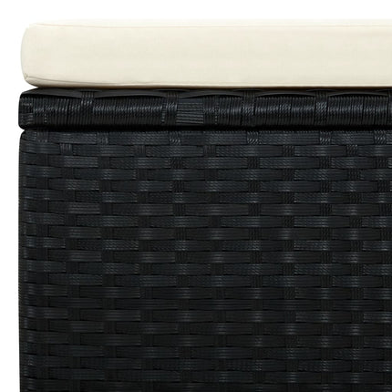 Fotpall ottoman 53x53x30 cm konstrotting svart