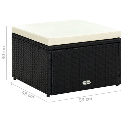 Fotpall ottoman 53x53x30 cm konstrotting svart