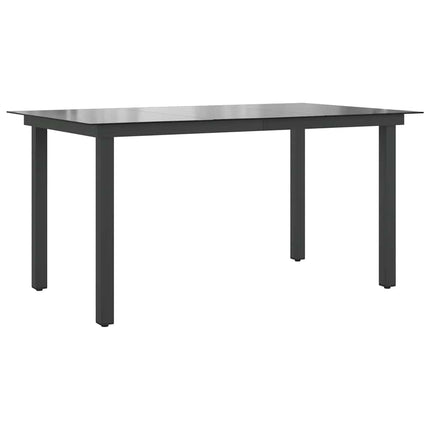 Trädgårdsbord svart 150x90x74 cm aluminium och glas