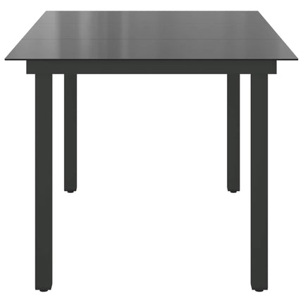Trädgårdsbord svart 150x90x74 cm aluminium och glas