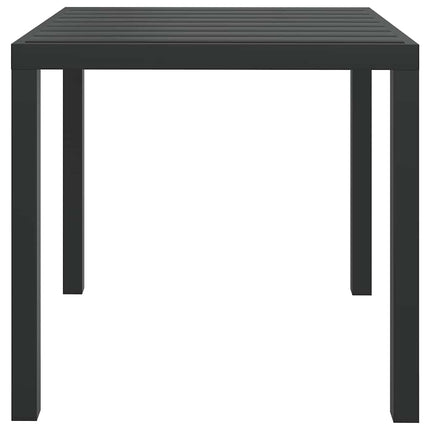 Trädgårdsbord svart 80x80x74 cm aluminium och WPC