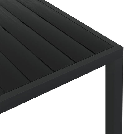 Trädgårdsbord svart 150x90x74 cm aluminium och WPC