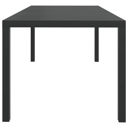 Trädgårdsbord svart 185x90x74 cm aluminium och WPC