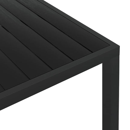 Trädgårdsbord svart 185x90x74 cm aluminium och WPC