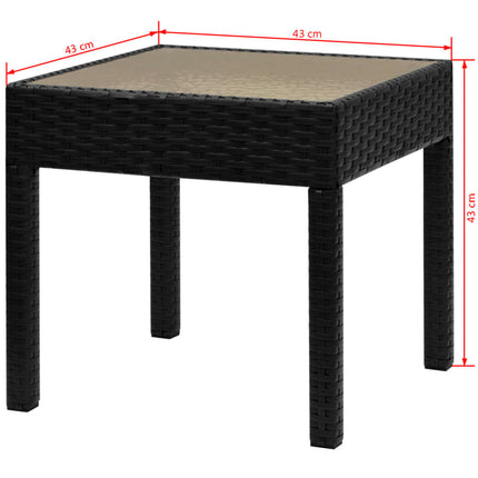 Caféset 3 delar konstrotting svart