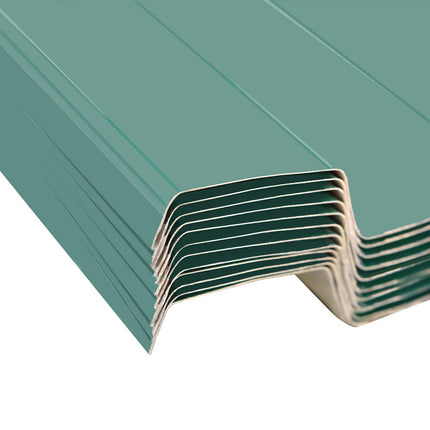 Takpanel 12 st Grön 129 x 45 cm Galvaniserat stål