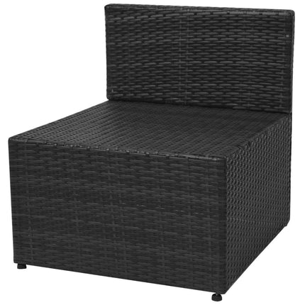 Loungegrupp för trädgården med dynor 5 delar konstrotting svart