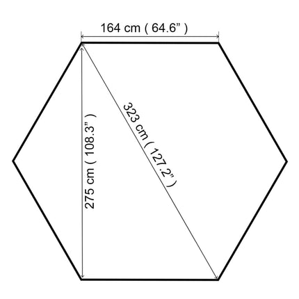 Paviljong hexagonal 323x265 cm beige