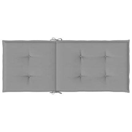 Stolsdynor 2 st grå 120x50x3 cm tyg