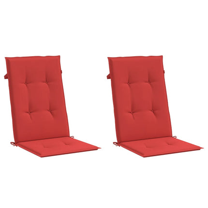 Stolsdynor 2 st röd 120x50x3 cm tyg