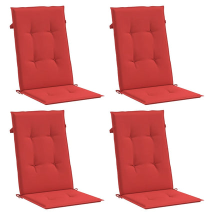 Stolsdynor 4 st röd 120x50x3 cm tyg